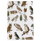  owl Waterverf Forest Pattern Medium Cadeauzakje (Achterkant)
