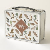  owl Waterverf Forest Pattern Monogram (Achterkant)