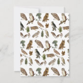 owl Waterverf Forest Pattern Notitiekaartje (Achterkant)