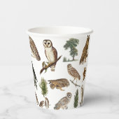 owl Waterverf Forest Pattern Papieren Bekers (Achterkant)