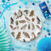 owl Waterverf Forest Pattern Papieren Bordje (Feest)