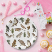  owl Waterverf Forest Pattern Papieren Bordje (Feest)