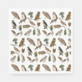 owl Waterverf Forest Pattern Servet (Voorkant)