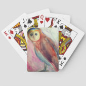 Owl waterverf kunst pokerkaarten (Achterkant)