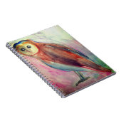 Owl Waterverf kunst tekening Notitieboek (Rechterzijde)