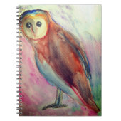 Owl Waterverf kunst tekening Notitieboek (Voorkant)