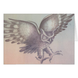 "Owl" Waterverf Schets Wenskaart