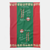 Owl Wens je een prettige kerst Theedoek (Verticaal)