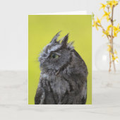 Owl Wenskaart Kaart (Gele Bloem)