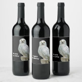 Owl White Log Photo Wijn Etiket (Flessen)