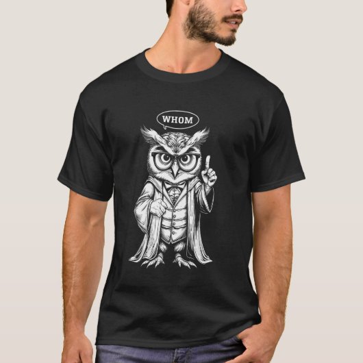 Owl Whom English Teacher Grammar Nerd Writer Autho T-shirt (Voorkant)