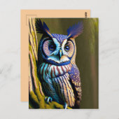 Owl, wild dier, vogel, park, briefkaart (Voorkant / Achterkant)