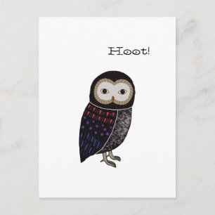 Owl Wildlife illustratie Cute Screech Owl Hoot Briefkaart