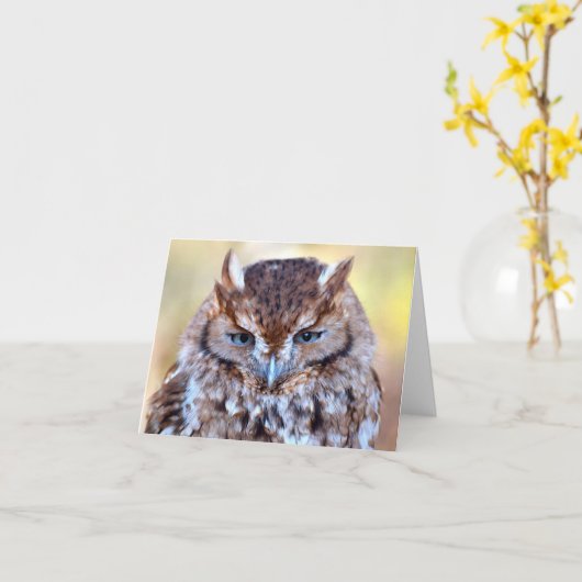 Owl wise Eyes Wenskaart Kaart (Gele Bloem)