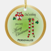 Owl Wish je een prettig kerstOrnament Keramisch Ornament (Voorkant)