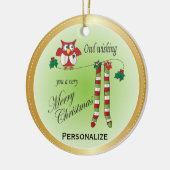 Owl Wish je een prettig kerstOrnament Keramisch Ornament (Links)