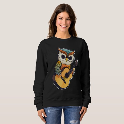 Owl with a guitar ,Owl Trui (Voorkant volledig)