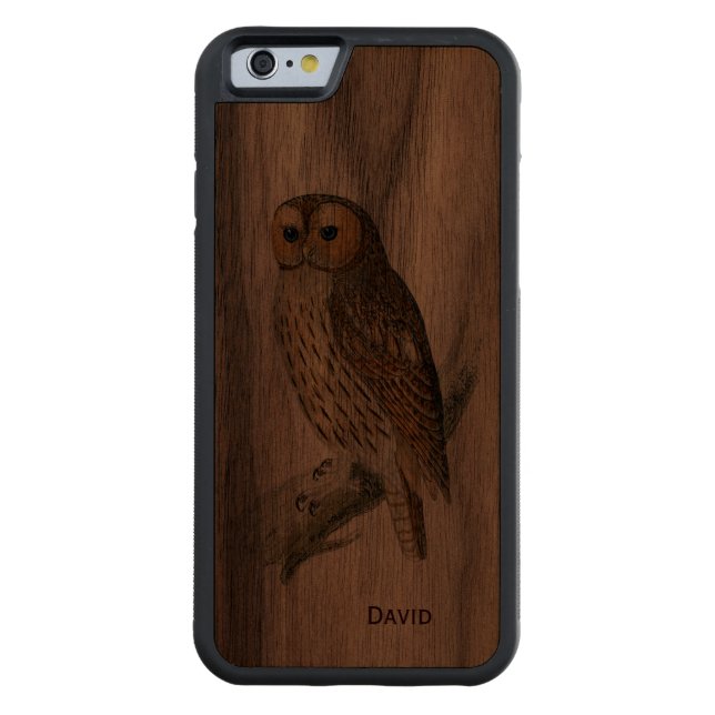  Owl Wooden iPhone 6 Hoesje (Achterkant)