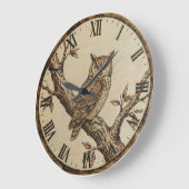 Owl Wooden Wall Clock Grote Klok (Hoek)
