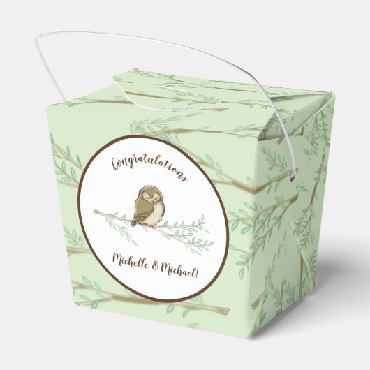Owl Woodland Animal Baby shower Bedankdoosjes (Achterkant)