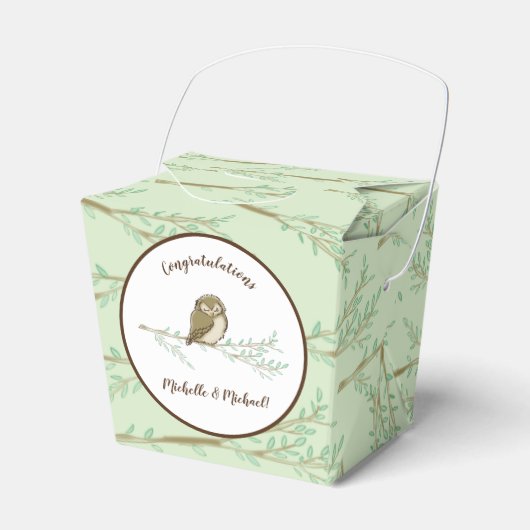 Owl Woodland Animal Baby shower Bedankdoosjes (Voorkant Zijde)