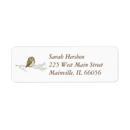 Owl Woodland Animal Baby shower Etiket