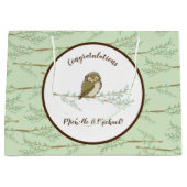 Owl Woodland Animal Baby shower Groot Cadeauzakje (Voorkant)