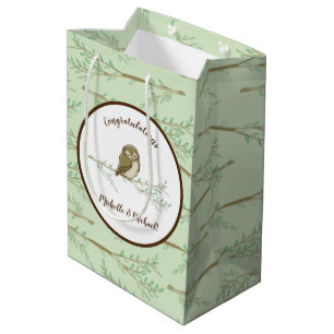 Owl Woodland Animal Baby shower Medium Cadeauzakje