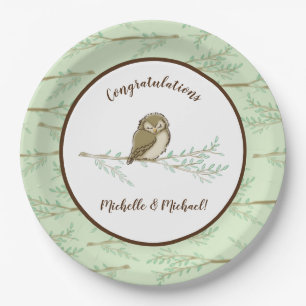 Owl Woodland Animal Baby shower Papieren Bordje
