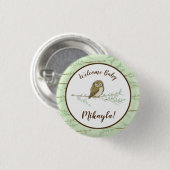 Owl Woodland Animal Baby shower Ronde Button 3,2 Cm (Voorkant /achterkant)