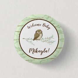 Owl Woodland Animal Baby shower Ronde Button 3,2 Cm