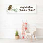 Owl Woodland Animal Baby shower Spandoek (Insitu)