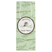Owl Woodland Animal Baby shower Wijn Cadeautas (Achterkant)