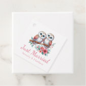 Owl Woodland Boho Rustic Country Just Married Bedankjes Labels (In situ)