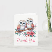 Owl Woodland Boho Rustic Country Thank You Wedding Bedankkaart (Voorkant)
