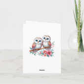 Owl Woodland Boho Rustic Country Thank You Wedding Bedankkaart (Achterkant)