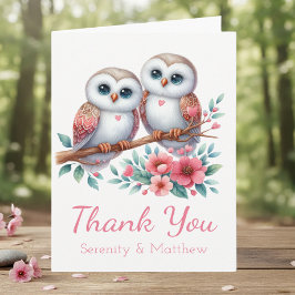 Owl Woodland Boho Rustic Country Thank You Wedding Bedankkaart