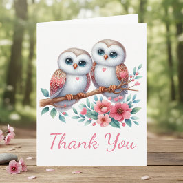 Owl Woodland Boho Rustic Country Thank You Wedding Bedankkaart