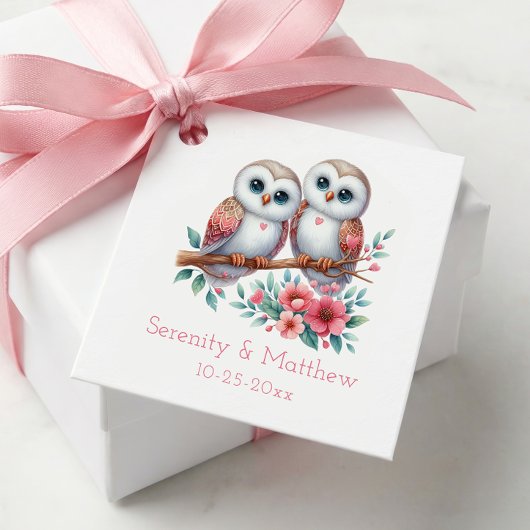 Owl Woodland Boho Rustic Country Wedding  Bedankjes Labels