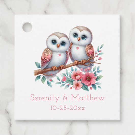 Owl Woodland Boho Rustic Country Wedding  Bedankjes Labels (Voorkant)