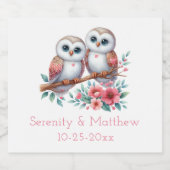 Owl Woodland Boho Rustic Country Wedding Likeurfles Etiket (Enkel label)