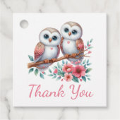 Owl Woodland Boho Rustic Country Wedding Thank You Bedankjes Labels (Voorkant)