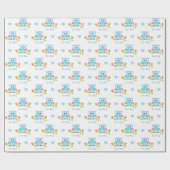 Owl Wrapping Paper Baby Boy Blue Het is een jongen Cadeaupapier (Vlak)