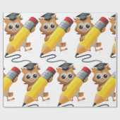 Owl Writing Cadeaupapier (Vlak)