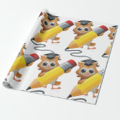 Owl Writing Cadeaupapier (Uitgerold)