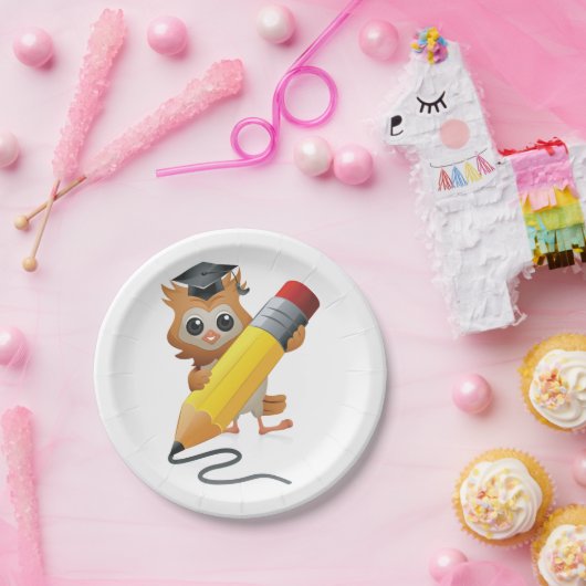 Owl Writing Papieren Bordje (Feest)