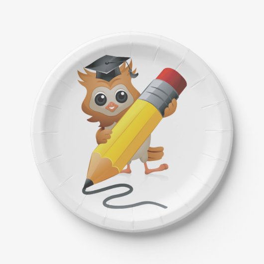 Owl Writing Papieren Bordje (Voorkant)