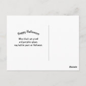 Owl Yellow Wings Spread Graphic Halloween Briefkaart (Achterkant)