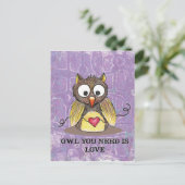 "Owl you need is Love" Owl Briefkaart #2 (Staand voorkant)