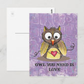 "Owl you need is Love" Owl Briefkaart #2 (Voorkant / Achterkant)
